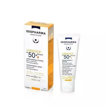 Солнцезащитный тонизирующий минеральный крем для лица и тела SPF50+ Mineral, 40 мл Isispharma, Uveblock