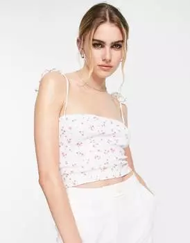 Солнцезащитный топ с завязками на плечах и принтом ASOS DESIGN