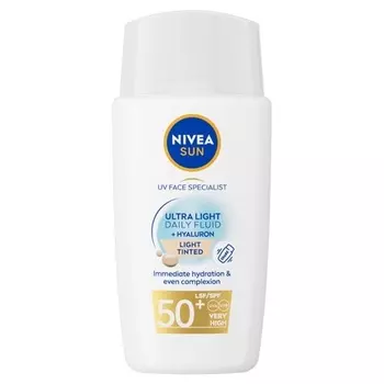Солнцезащитный УФ-крем для лица Ultra Light Daily Fluid Light Tinted Spf50 Nivea
