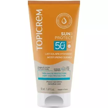 Солнцезащитный увлажняющий крем для лица и тела SPF 50+ Sun Protect Topicrem