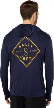 Солнечная рубашка с капюшоном Salty Crew, темно-синий