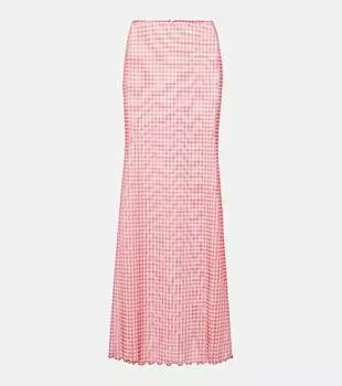 Солнечная юбка макси в клетку Bananhot, Red Gingham