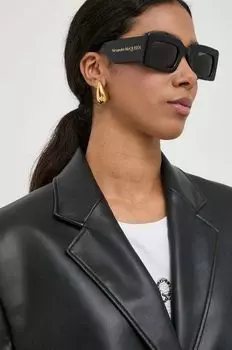 Солнечные очки Alexander McQueen, черный