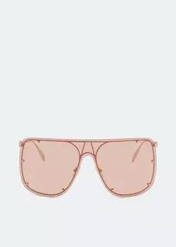 Солнечные очки ALEXANDER MCQUEEN Skull mask sunglasses, коричневый