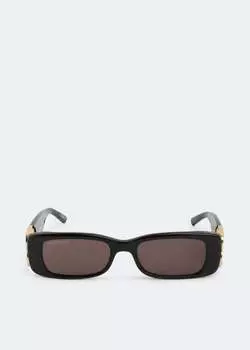 Солнечные очки BALENCIAGA Dynasty rectangle sunglasses, черный