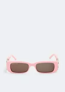 Солнечные очки BALENCIAGA Dynasty rectangle sunglasses, розовый