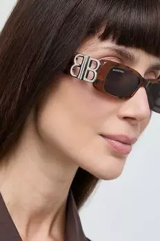 Солнечные очки Balenciaga, коричневый