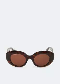 Солнечные очки BALENCIAGA Rive Gauche round sunglasses, коричневый