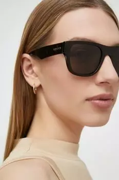 Солнечные очки Gucci, коричневый