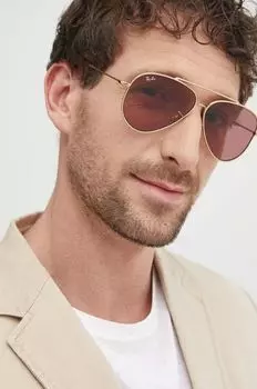 Солнечные очки Ray-Ban, золотой