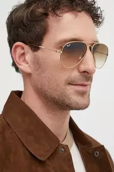 Солнечные очки Ray-Ban, золотой