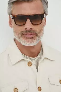 Солнечные очки Saint Laurent, коричневый