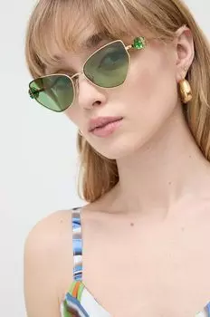 Солнечные очки Swarovski, зеленый