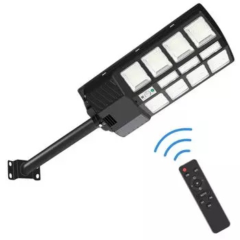 Солнечные светодиодные уличные фонари Yakimz, 400 Вт, водонепроницаемые солнечные лампы с дистанционным управлением и датчиком движения, охранное освещение для наружной стены, садового крыльца, черный