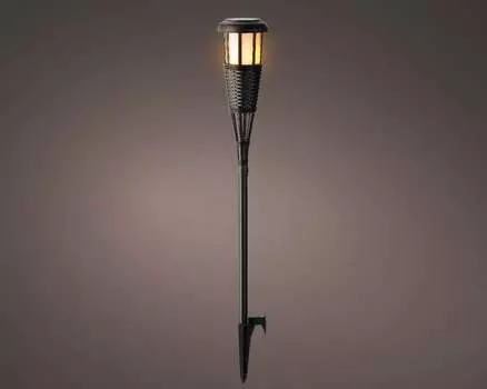 Солнечный фонарь LED Flame XXL для улицы пластик 130см 6ч работа черный LUMINEO