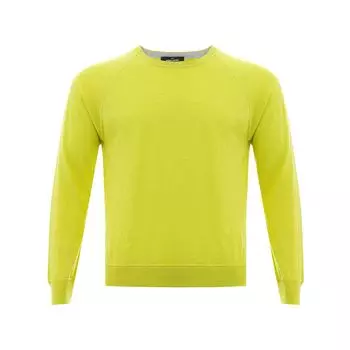 Солнечный желтый итальянский хлопковый свитер Gran Sasso