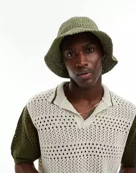 Соломенная панама оливкового цвета ASOS DESIGN