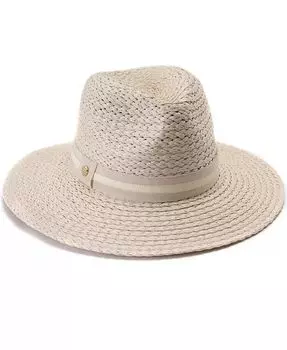 Соломенная панама с отделкой лентой Vince Camuto, бежевый