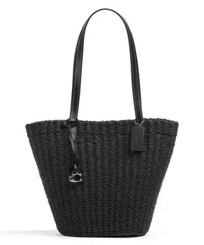 Соломенная покупательница из рафии Coach, черный