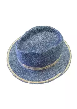 Соломенная шляпа Чаплино, меланжевая Chaplino, синий