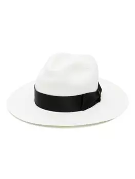 Соломенная шляпа-федора Borsalino, белый