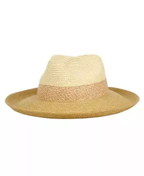 Соломенная шляпа-федора с высокими полями Angela & William, бежевый