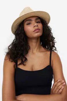 Соломенная шляпа H&M, бежевый