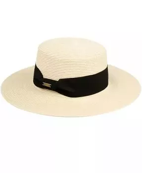 Соломенная шляпа от солнца унисекс с плоскими полями Angela & William, бежевый