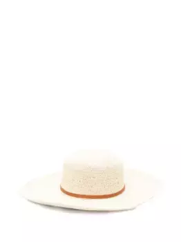 Соломенная шляпа с кожаной отделкой Borsalino, нейтральный