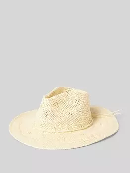 Соломенная шляпа с вышивкой люверсами Review, песочный