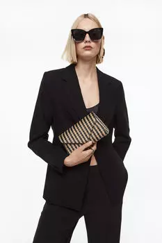 Соломенная сумка через плечо H&M, бежевый
