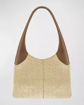 Соломенная сумка на плечо Ninfa из эко-ткани THEMOIRE, цвет Shell