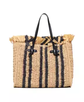 Соломенная сумка ручной работы связанная крючком Gianni Chiarini, бежевый