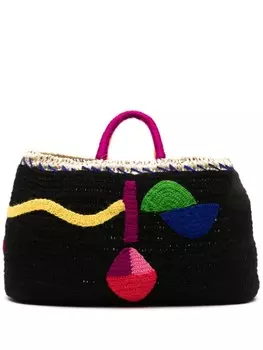 Соломенная сумка-тоут Besos среднего размера ERES, черный