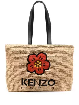 Соломенная сумка-тоут Boke Flower KENZO, нейтральный