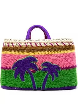 Соломенная сумка-тоут Palmier среднего размера ERES, нейтральный цвет