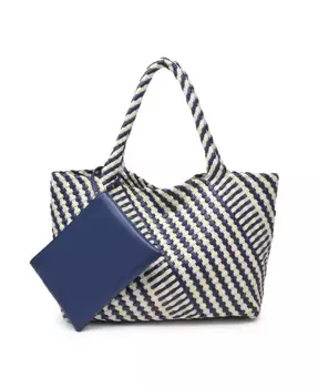 Соломенная сумка-тоут Solana Moda Luxe, синий