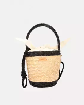 Соломенная сумка-ведро Josephine Zahati, черный
