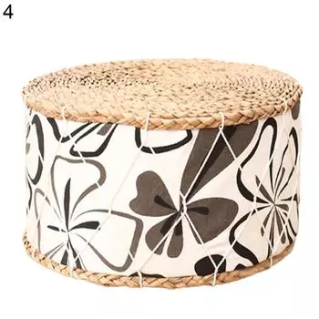 Соломенная тканая подушка изысканного мастерства с цветочным принтом круглой формы, соломенная тканая подушка ручной работы татами для татами 8 Stuttg, мультиколор