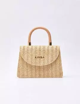 Соломенная вязаная сумка Молочно-коричневый Kayra