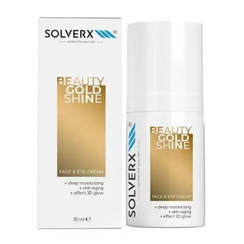 SOLVERX, Beauty Gold Shine, Крем для лица и глаз, 30мл