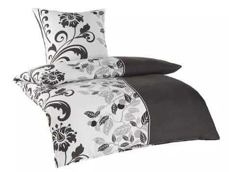 Soma постельное белье из микрофибры 135 х 200 см, пододеяльник 135 х 200 см, наволочка 80 х 80 см Rachel-SW черный/белый