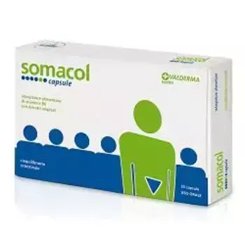 Somacol, добавка от спазмов в животе, 20 капсул, аэрофагия Valderma