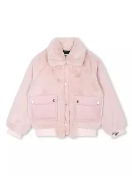 SONIA RYKIEL ENFANT бомбер из искусственного меха, розовый