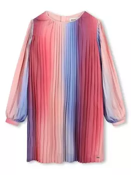 SONIA RYKIEL ENFANT платье с плиссировкой и эффектом градиента, синий