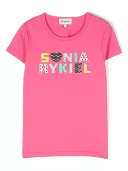 Sonia Rykiel футболка с логотипом, розовый