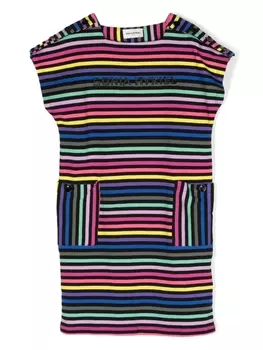 Sonia Rykiel полосатое платье с короткими рукавами, черный