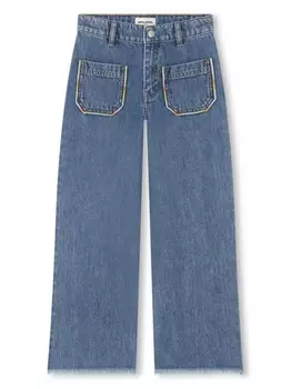 Sonia Rykiel прямые джинсы с вышивкой, синий