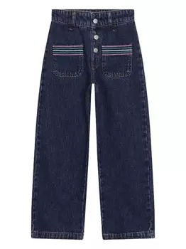 Sonia Rykiel широкие джинсы с вышивкой, синий