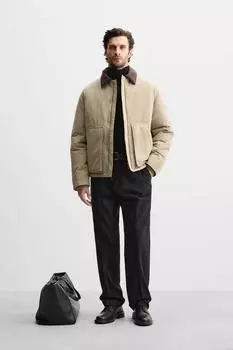 Соответствующая куртка с воротником ZARA, бежевый